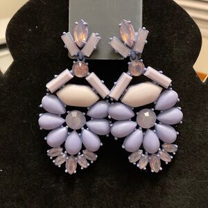 These are Stella and Dot Heck Yes statement earrings in lavender.